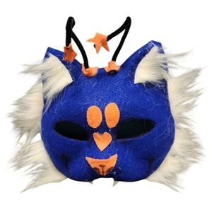 Florida Gators Colors Handmade Mask Cat Faux Fur Blue Orange